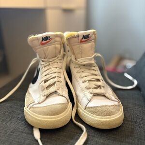 Nike High-Top Sneakers in White and black